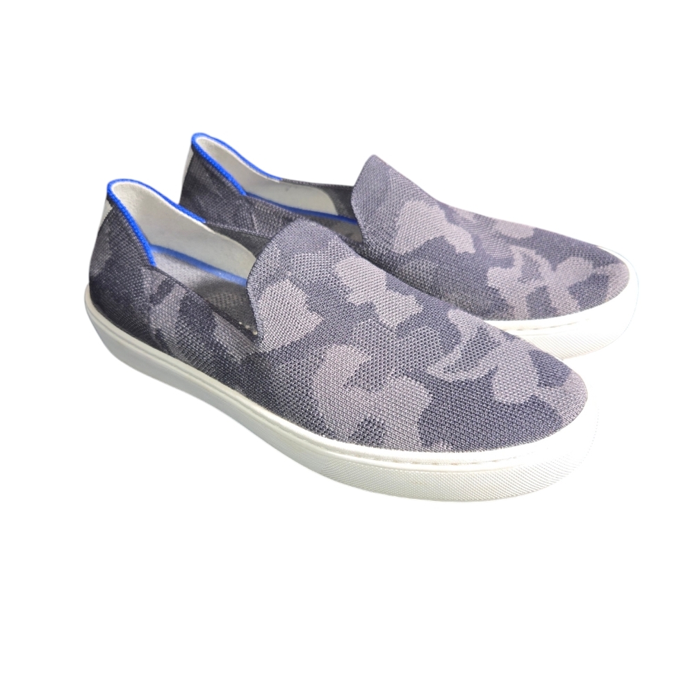 Rothy's Women's Gray Camo Machine Washable Classic Slip On Sneaker Size 7